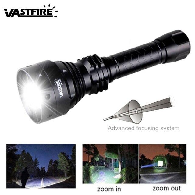 VASTFIRE T67 1300LM 화이트 줌 가능 사냥 손전등 500 야드 전술 무기 건 라이트 + 스위치 + 20mm 레일 마, 01 only white torch