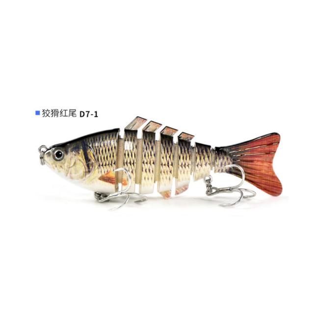 소프트베이트 fishing lure농어 미끼 10cm여러마디 10cm/15g여러마디 루어 낚시 모방, T01-D7-1교활 레드꼬리, C01-D7