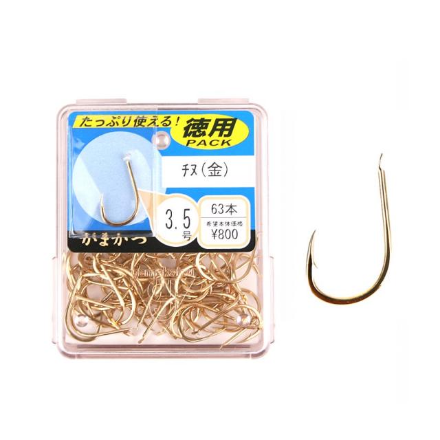 가마가츠 감성돔 덕용 낚시 바늘 63개입 금색, 3호