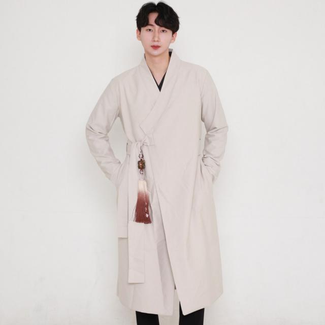 소낙 남녀공용 생활 한복 두루마기 도포 이중 트렌치 코트 컬러변경가능 생활한복 개량한복 아이보리