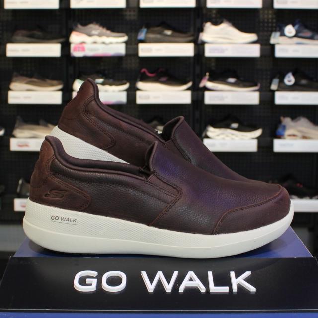 스케쳐스 고워크 스태빌리티 남성 슬립온 워킹화 족저근막염 발편한신발 미끄럼방지 지속적인편안함 천연소가죽 가을겨울신발 #브라운