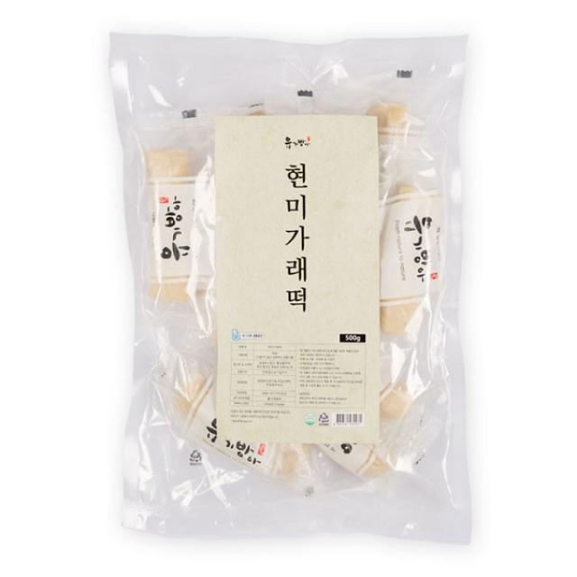 유기방아 국내산 쌀로 만든 현미가래떡 500g, 1개