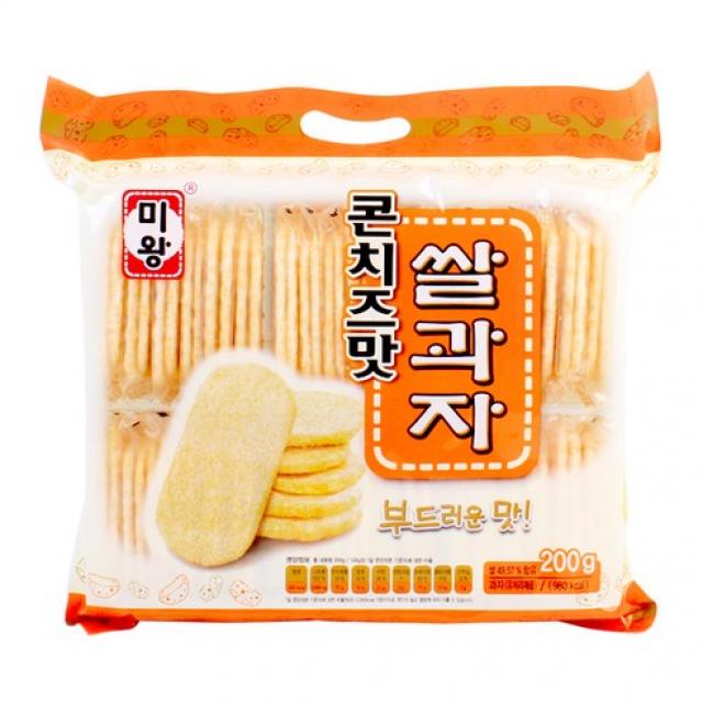 미왕 콘치즈맛 쌀과자 200g 2봉+맛보기젤리 3개 증정, 1세트