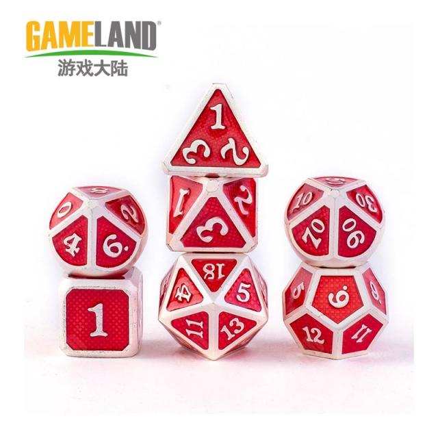 대륙 금속 다면 7낟알 1커버 DICE 구주단 디지털 블루조 와 땅 헤엄치다 20 소쿠리, 체크 바탕무늬 진주  은테두리 투명