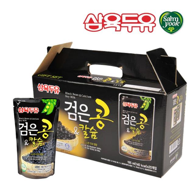 삼육두유 검은콩&칼슘 검은콩두유 파우치, 190ml, 80개