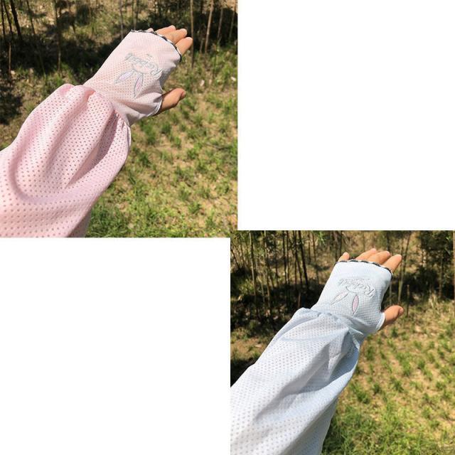 DFMEI. 자외선 차단 소매 자외선 차단 장갑 더러움 방지 쿨링 볼 쿨링야외에 알맞다., DFMEI.1켤레 네이비  오버사이즈