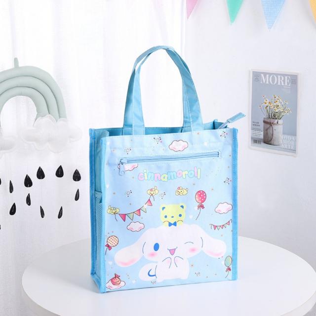 마이멜로디책가방 여아선물 kawaii cartoon sanrios canvas bag 프린트 미술 귀여운 캐릭터 학생 실내화 휴대용 문밖 바구니