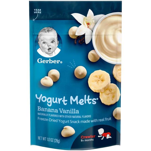 Gerber Yogurt Melts Banana Vanilla 아기 간식 거버 요거트 멜트 바나나 바닐라 1oz(28g) 3팩