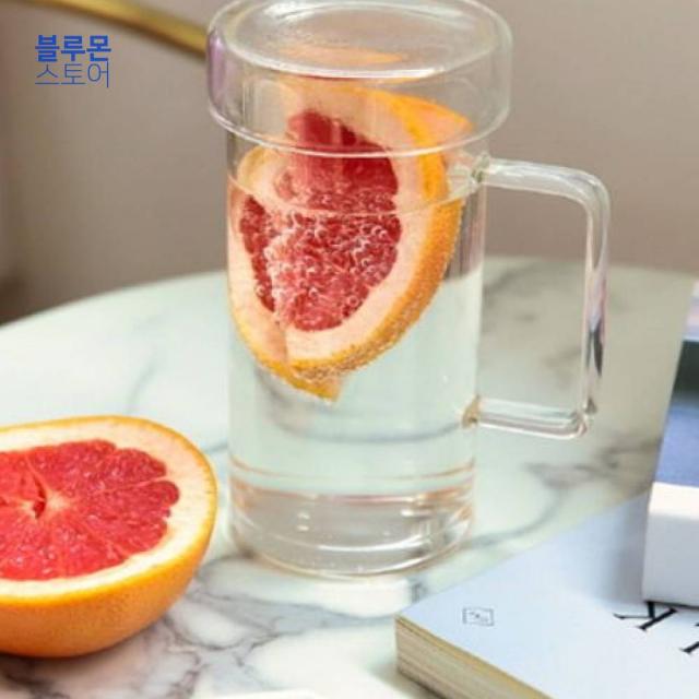블루몬 머그컵세트 무아 대용량 모던 강화유리 머그컵 700ml(뚜껑포함) 머그잔 물컵, 1개, 단일