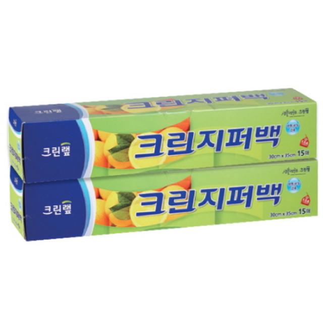 [바보사랑](크린랩) 특대 지퍼백 15매 (30X35) 2P