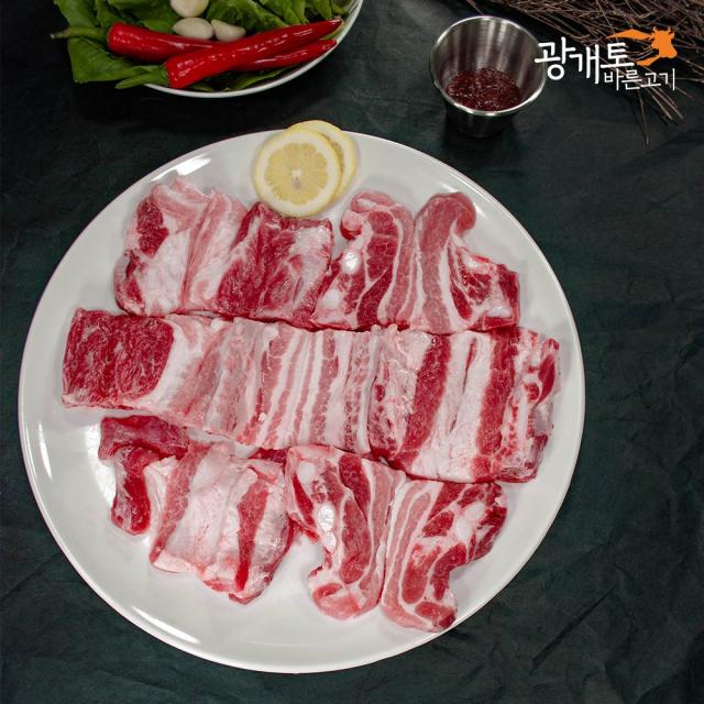 광개토바른고기 한돈 박포갈비 뼈삼겹 1kg 멜젓 쫄깃한 비계의 신세계, 1개