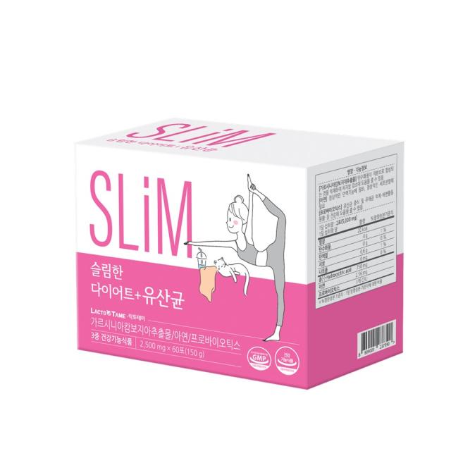 락토테미 슬림한 다이어트 유산균 3중 건강기능식품 60포 2500mg/60포/1개월분