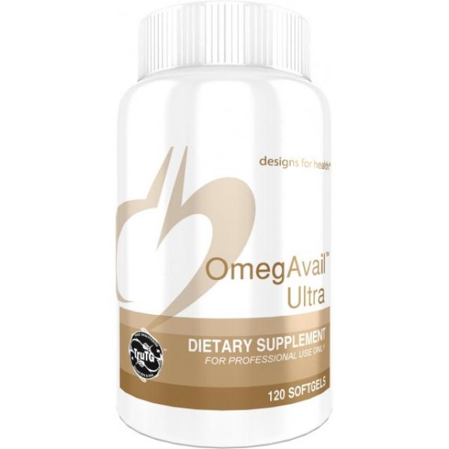 건강 OmegAvail를위한 디자인 Ultra TG 어유 1200mg-비린내 뒷맛이없는 트리글리세리드 어유 (120 Softgels) desig, 단일상품