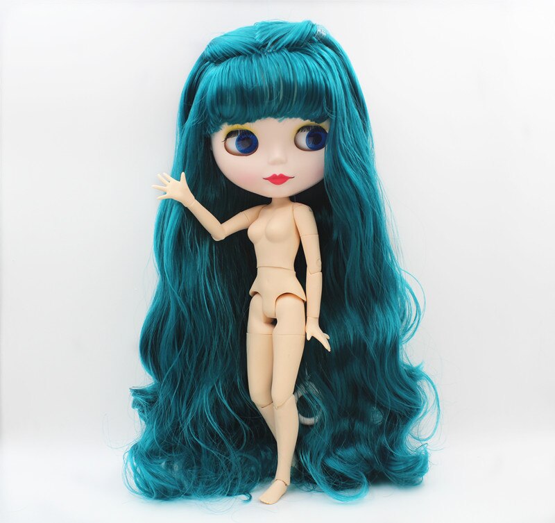 BLYGIRL BLYTH 에메랄드 녹색 앞머리 19 합동 몸 서리로 덥은 얼굴 포탄 1 6, Doll B^+5300