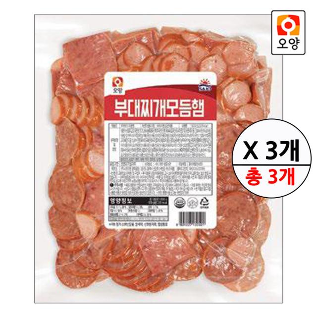 [퀴클리몰] 사조오양 부대찌개 모듬햄 1kg 3개, 1000g