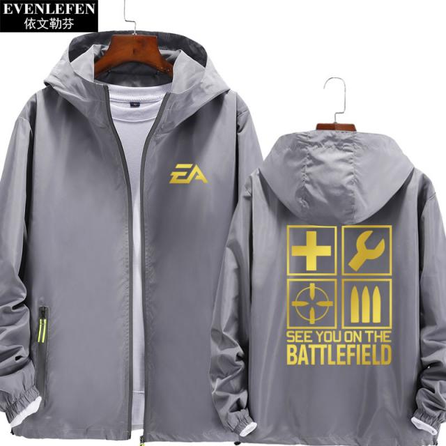 전쟁터 5된서리 엔진 EA 주변 남성 가디건자켓 학생 캐주얼 모자 집업 옷