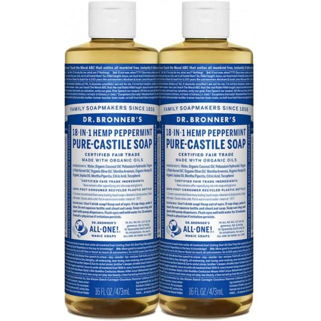 Dr. Bronner 's-순수성 액체 액체 비누 (페퍼민트 16 온스)-유기농 오일로 만든 18-in-1 용도 : 얼굴, 1