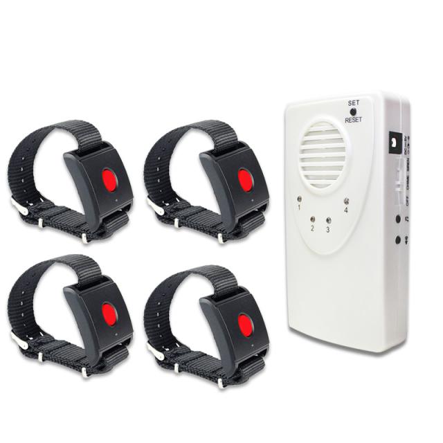 와이파이증폭기 손목시계 가정용 노인 임산부 환자 긴급 호출 주의사항 경보장치 장애자 무선 도움호출기 휴대용 방수 버튼한개 구조요청 피부관리, T09-4개 손목시계 송신기와 1개 수신기(수신기 배치전원 플러그)