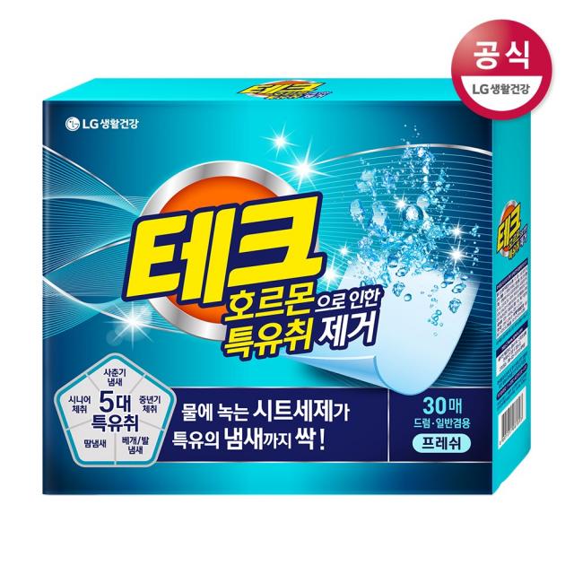 테크 파워시트 호르몬특유취제거 프레쉬 30매, 1개