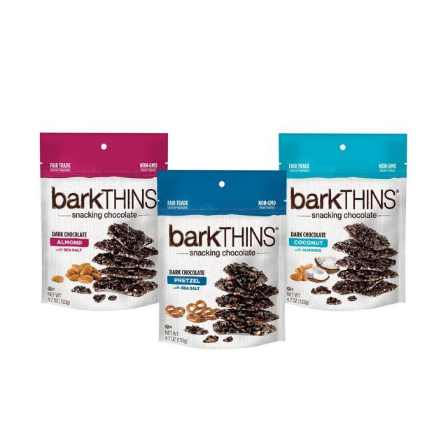 barkTHINS 다크 초콜릿 스낵 버라이어티팩 (아몬드 바다 소금 프레즐 바다 소금 코코넛 아몬드) 4.7oz팩 3개, 상세설명참조