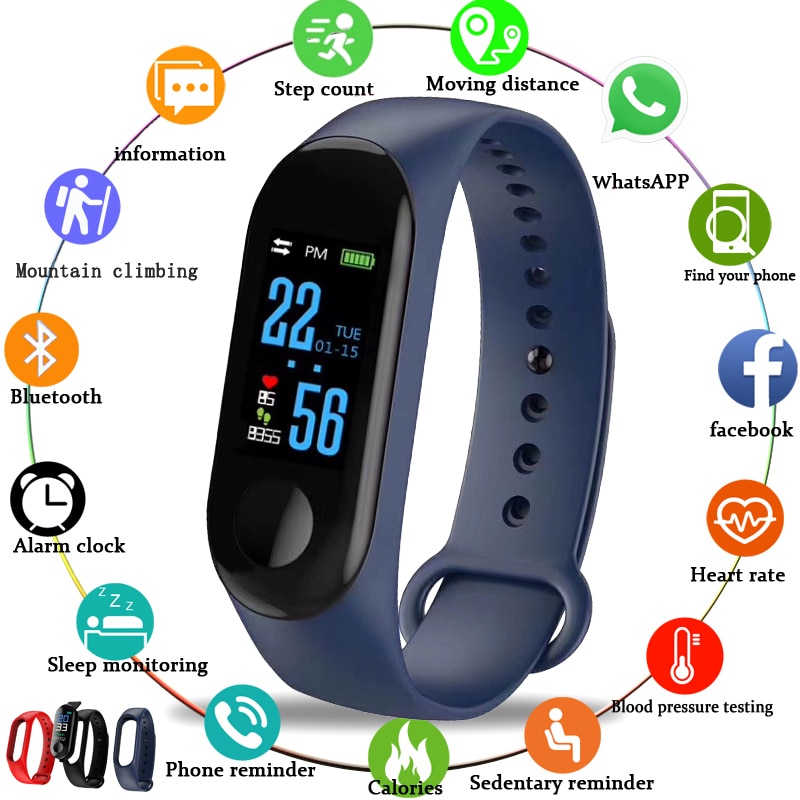 건강 시계 남자 여자 IP67 방수 똑똑한 팔찌 심박수 감시자 보수계 활동 적당 추적자 팔찌 적합 비트|스마트 손목 밴드|, 1개, 단일, Black
