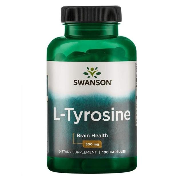 Swanson L 티로신 L-Tyrosine 신경전달물질 도파민영양제 500mg 100캡슐, 1mg, 1개