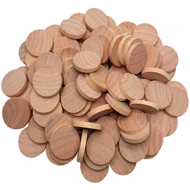 나무 조각 천연 나무 토막 DIY 공예품을위한 디스크를 조각 50 개들이