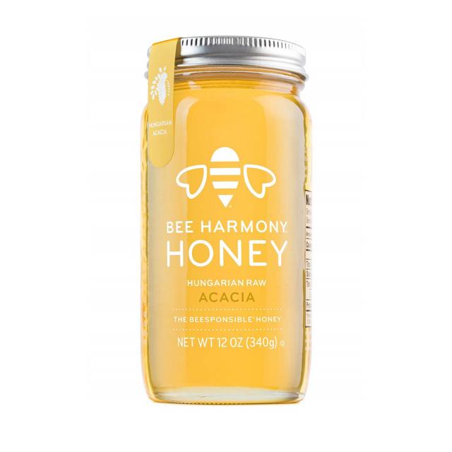 비하모니 Bee Harmony Hungarian Raw Acacia Honey 헝가리안 러 아카시아 허니 12oz (340g), 340g, 1팩