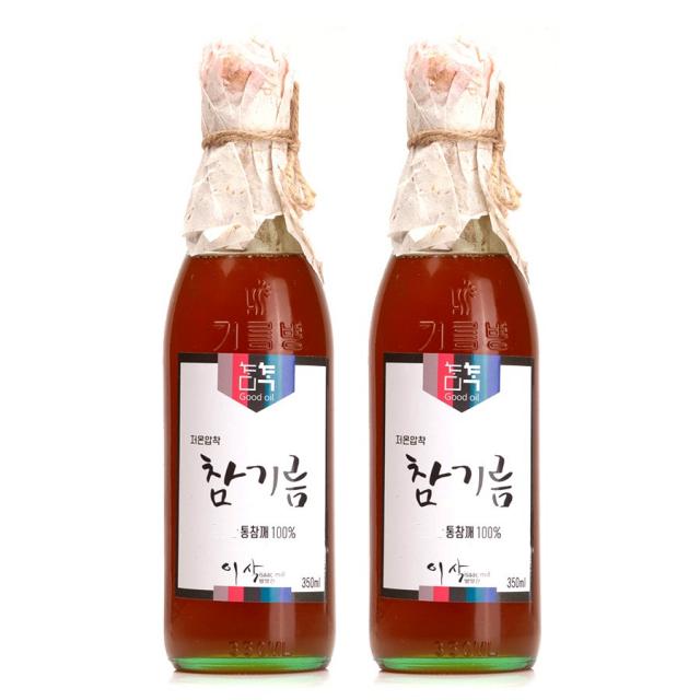 이삭방앗간 40년전통 저온압착 옛날 참기름 350ml, 2병