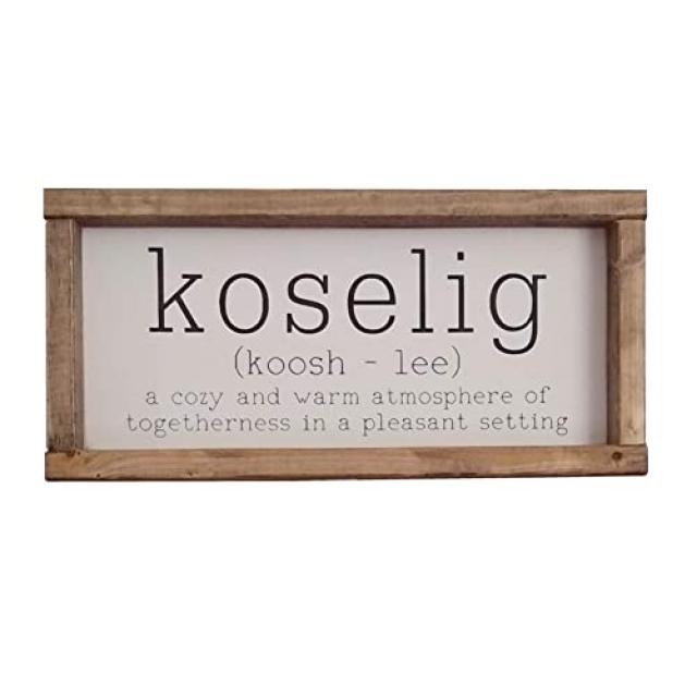 Kelly Koselig Sign을 통한 Rozy Home 노르웨이어 스칸디나비아 Kos 덴마크어 Perfect 스웨덴어 바이킹 선물 (12 x 26), 본상품