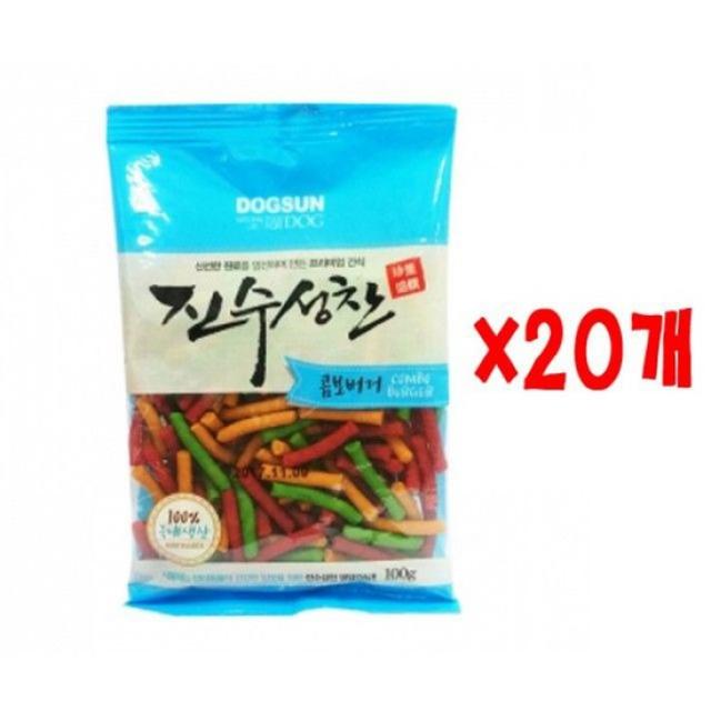 진수성찬 콤보 버거 100g 20개묶음 대용량 애견간식, 없음, 상세설명 참조