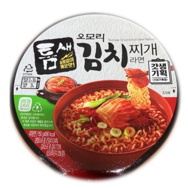 틈새 오모리 김치찌개라면 용기면 큰컵 150g x 16개 한박스 (무료배송), 단품