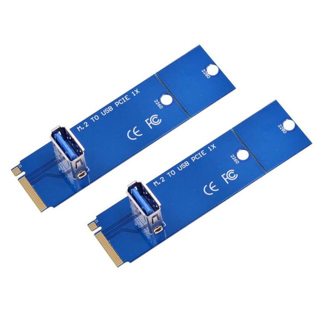 비트 코인 BTC 광업 컨버터 카드를위한 PCI-E X16 USB3.0 라이저 카드 그래픽 카드 어댑터 2PCS M.2 NGFF, 하나, 푸른