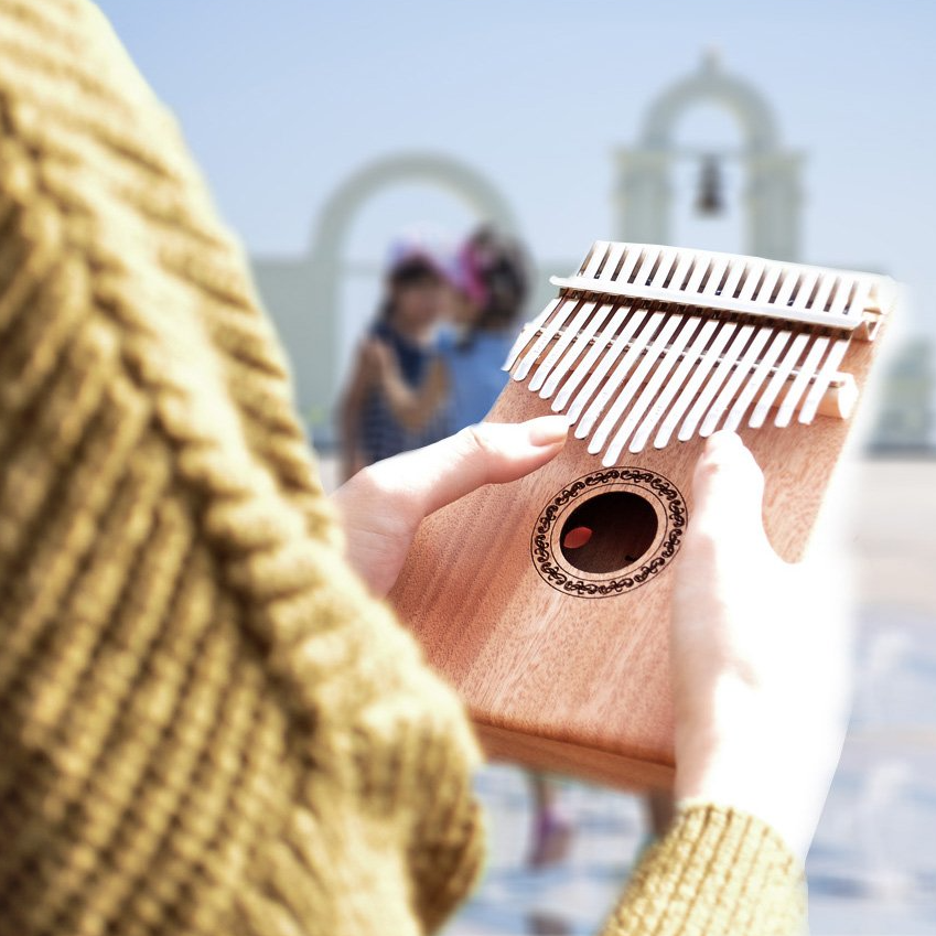 칼림바 엄지손가락피아노 17음계 마호가니 원목 취미 교육용 가방포함, 2.사슴형