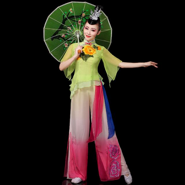 쿠키의행복 앙가복 여 가을 차이나 에스닉 클래식 댄스복장 독무 공연복