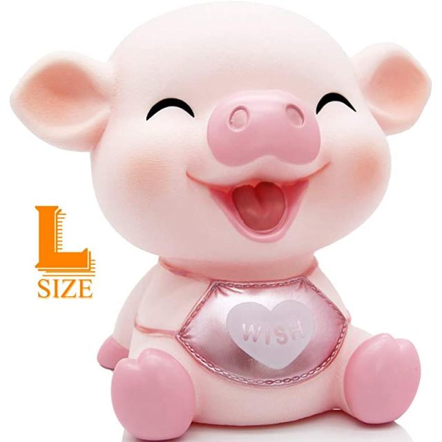 H amp W Lovely Pig Baby Piggy Bank for Kids Cute Pig Coin Bank는 1000개의 동전 은행을 보육원이나 홈 D eacute cor Keepsake에 보관할 수 있으며 소녀와 소년을 위한 독특한 선물은 핑크 WK20 D2, 상세페이지 참조