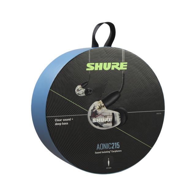 [SHURE] 슈어 AONIC215-UNI 인이어 이어폰 / 신제품 출시기념 2만원 상당 통화가능 MMCX 커스텀 케이블 사은품 증정!, 블랙