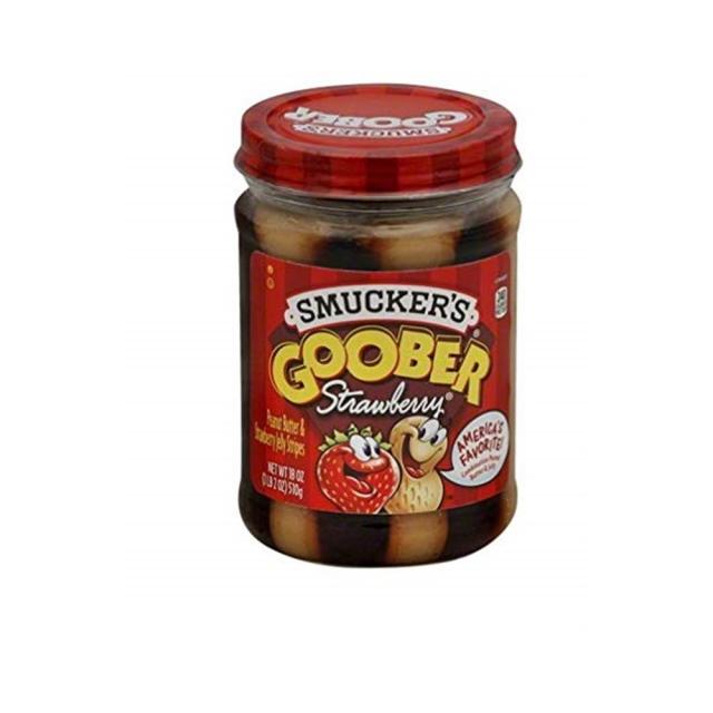 Smucker's Goober Strawberry Jam 스머커즈 구버 스트로베리 땅콩 버터 잼 18oz(510g) 2팩, 510g