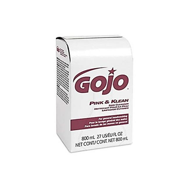 GOJO GOJ 9128-12 Pink and Klean Skin Cleanser for Bag-in-Box Dispenser 800 ml Volume (Pack of 12), One Size, One Color