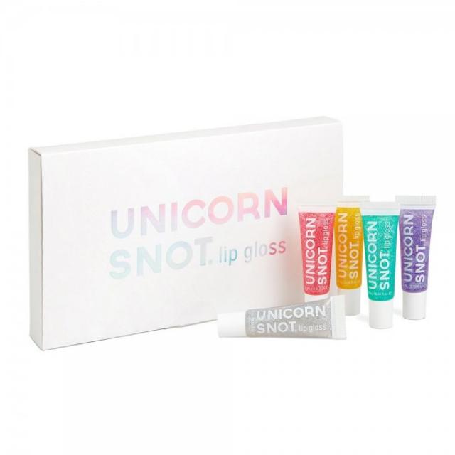 [Unicorn Snot] 유니콘 코코아 홀로그램 글리터 립글로스 비건 및 무자비 0.34 액량 온스 5 가지 색상 팩, 단일상품, 단일상품