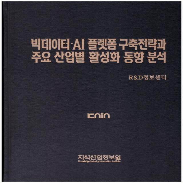 빅데이터 AI 플랫폼 구축전략과 주요 산업별 활성화 동향 분석, R&D정보센터, 지식산업정보원, 지식산업정보원