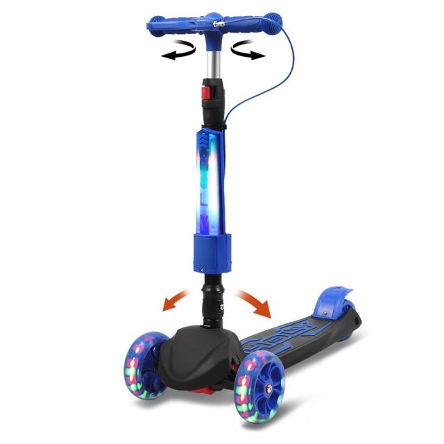 홀리 [1+1 할인특가] 2020년형 킥보드 X-2000 스쿠터 LED 광폭타이어 어린이킥보드 씽씽카, 블루/화이트