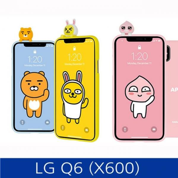 LG Q6. 카카오 아트 빼꼼이 폰케이스 X600 case, 라이언_레드, 없음