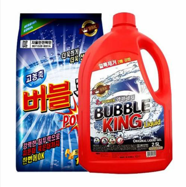 [로엔그린] Bubble King 가루세제 액체세제 고농축 리퀴드 세탁세, 버블킹액체세제리퀴드2.5리터4개