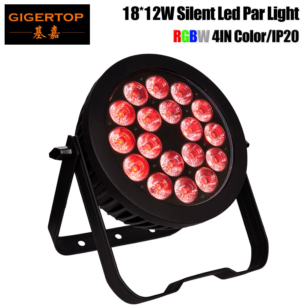 Gigertop TP P103 dmx led 파 빛 rgbw 스트로브 파티 디스코 쇼 무대 플래시 빛 18x12 w 110 v 240 v 실내 알루미늄 주택, 1개, 6in1 flight case