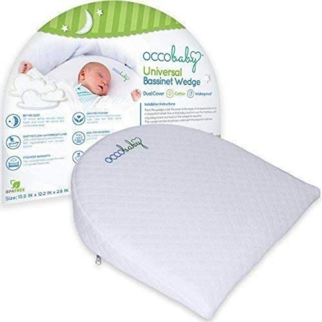 OCCObaby Universal Bassinet 웨지 워터프루프 레이어 & 핸드크래프트 면 탈부착 커버 12도 인클라인 더 나은 밤잠…: 아기, 단일옵션