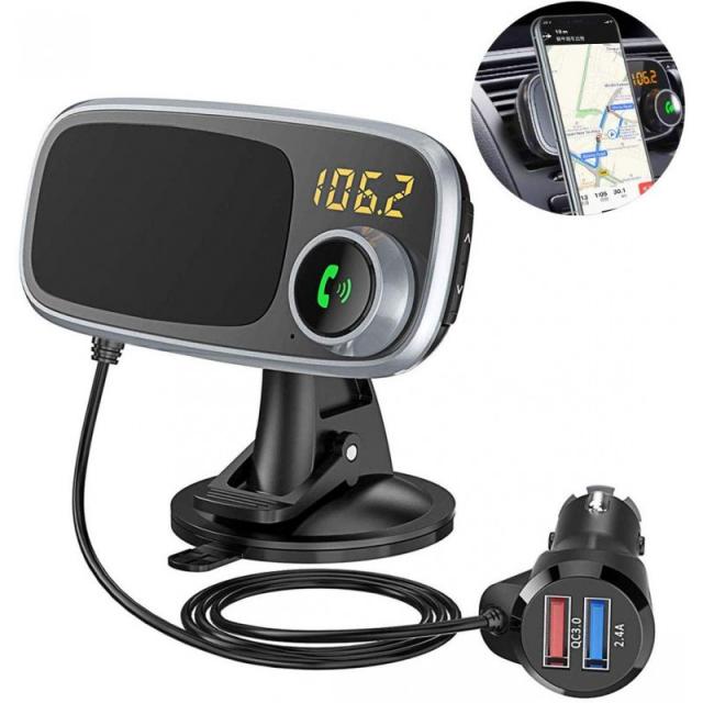 FM 송신기 Bluetooth 4.2 Siri & anroid Assistant에 대응 【분출구 및 대시 보드 모두 적용] 2in1 스마, 단일상품, 단일상품