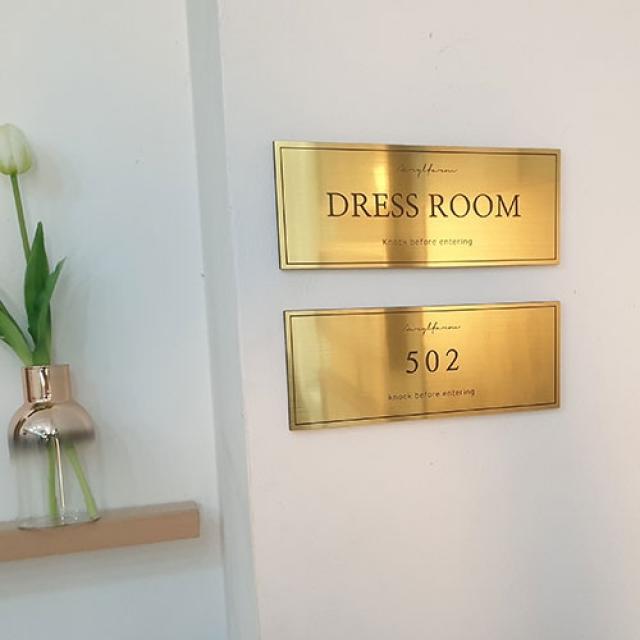 아크릴팜 호텔 도어사인 문패 호실 인테리어 메탈아크릴 골드