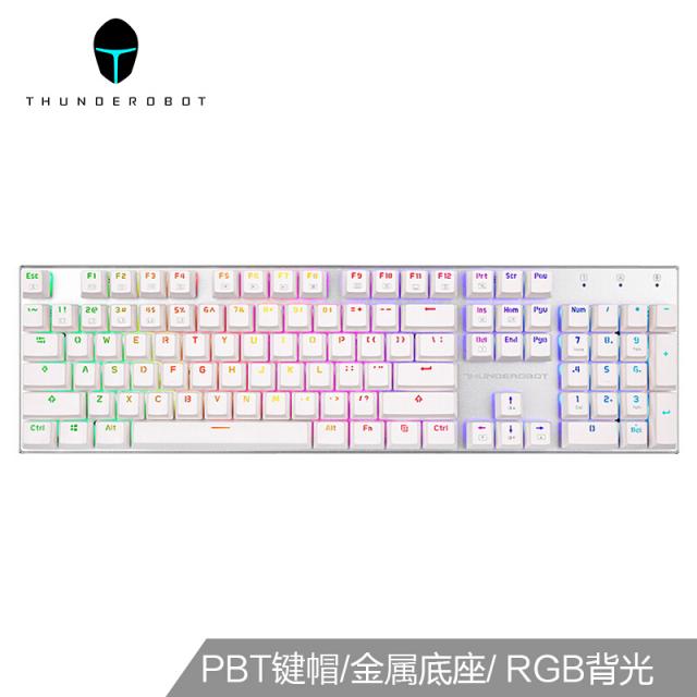 ThundeRobot 백유령 k75r-pbt 풀알루미늄 합금 키 RGB 빛을 등지고 PBT 키 모자는 닭의 기계적 키보드를 먹습니다 광, 단일상품