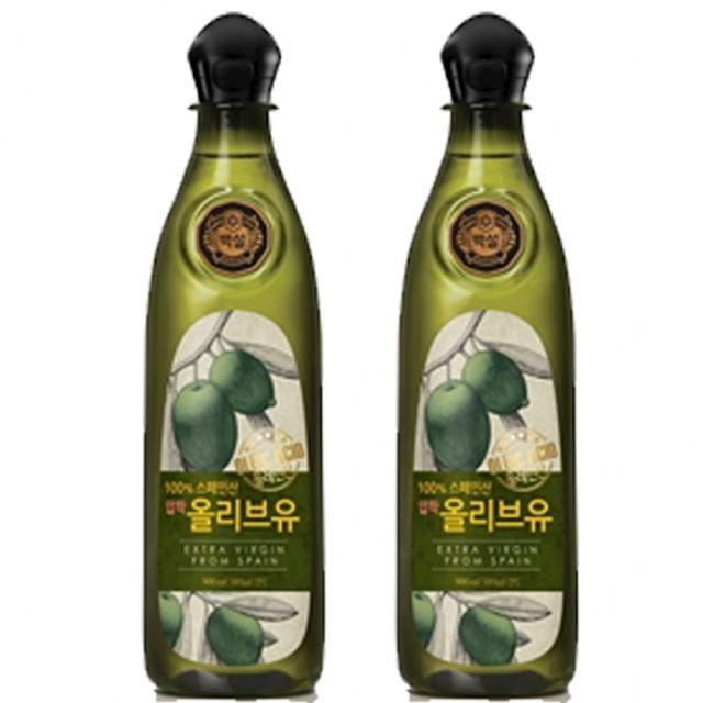 CJ 압착 올리브유 500ml x 2개 엑스트라 버진 뒷맛 sufy, 1개